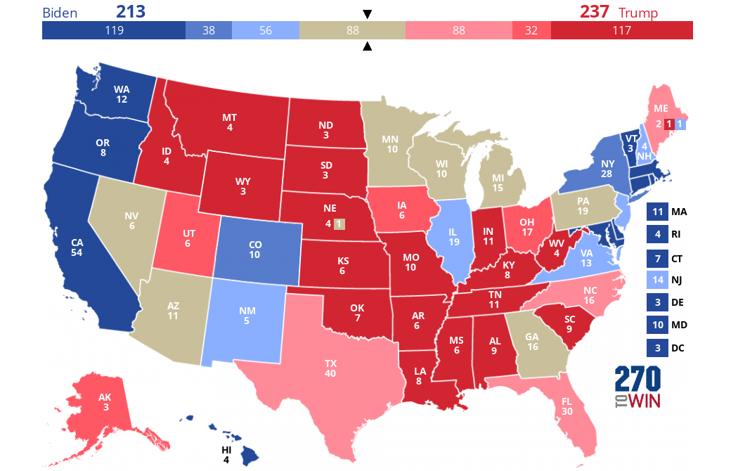 2024 Electoral Map Based on Polls